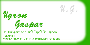 ugron gaspar business card
